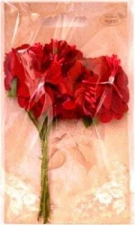 Kwiaty materiałowe czerwone 4cm 6szt - Galeria Hobby