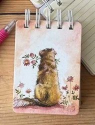 Kołonotes A7 SSN38 Golden retriever z kwiatami - Alex Clark