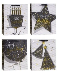 Torebka ozdobna brokat 26x32x10cm mix ROZETTE