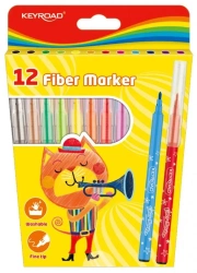 Flamastry Fiber Marker 12szt - Keyroad
