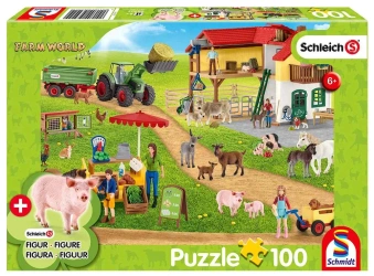 Puzzle 100 Schleich Ekologiczna Żywność + figurka 109947 - Schmidt Puzzle