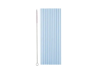 Słomki plastikowe błękitne 23cm 12szt - PartyDeco