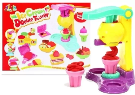 Ciastolina zestaw lodziarnia + akcesoria - Leantoys