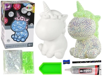 Jednorożec DIY diamenty kryształki zielone - Leantoys