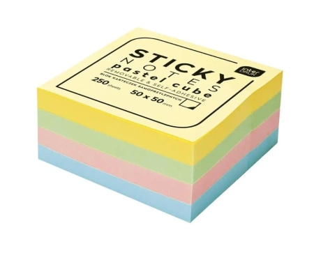 Karteczki samoprzylepne 50x50mm 250K pastel - INTERDRUK