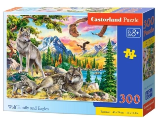 Puzzle 300 Wolf Family and Eagles CASTOR - Castorland