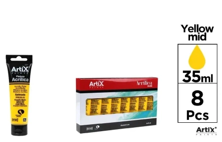 Farba akrylowa żółć permanentna 35ml (8szt) - Artix