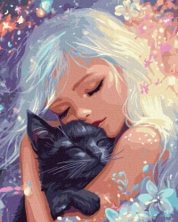 Malowania po numerach - Puszysta maskotka 40x50cm - Ideyka