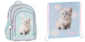 Pakiet Cuties Kitty: plecak / Piórnik / GRATIS worek na buty