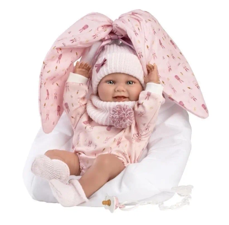 Lalka bobas winylowa Nica w nosidełku 40cm - Llorens