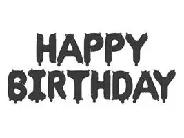 Balon foliowy Happy Birthday 340x35cm czarny - PartyDeco