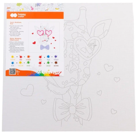 Podobrazie bawełniane z nadrukiem Żyrafa 25x25 tablica MDF Happy Color