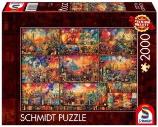 Puzzle PQ 2000 Podróże z książką i winem G3 - Schmidt