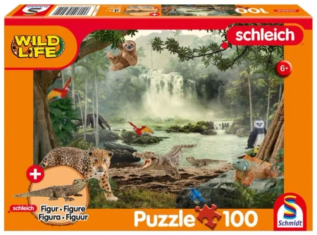 Puzzle 100 Schleich Dzika Przyroda + figurka 112301 - Schmidt Puzzle
