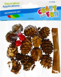 Szyszki naturalne z akcesoriami 17szt - Craft with Fun