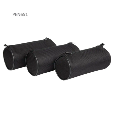 Piórnik jednokomorowy okrągły czarny - Pajacyk