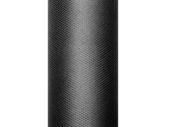Tiul gładki czarny 0,3x9m - PartyDeco