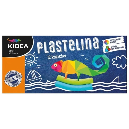 Plastelina 12 kolorów KIDEA - DERFORM