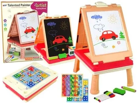 Tablica 3w1 dwustrona i stolik do gier - Leantoys