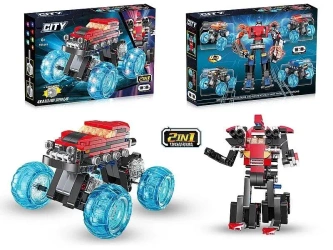 Klocki auto-robot ze światłem MIX - ADAR