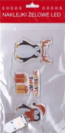 Żelowe naklejki dekoracyjne LED Wesołych... - MCD