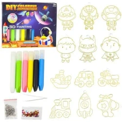 Zestaw kreatywny breloki witrażowe Kosmos 12szt - Leantoys