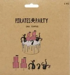 Toppery na tort Piraci i ośmiornice 13,5x21cm 5szt - PartyDeco