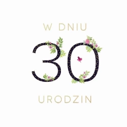 Karnet Swarovski kwadrat CL1830_PO Urodziny 30 - Clear Creations