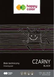 Paczka Blok techniczny czarny A3 170g Happy Color 10sztuk
