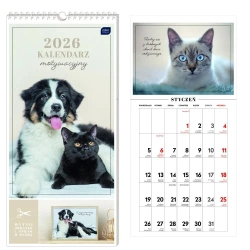 Kalendarz 2026 motywacyjny 22x46cm Zwierzaki - INTERDRUK