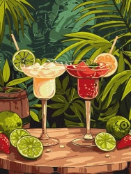 Malowanie po numerach - Egzotyczne drink 30x40cm - Ideyka