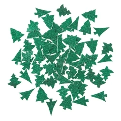 Brokatowe naklejki pianki choinki 65szt - Dalprint
