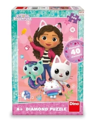 Puzzle 200 z diamencikami, Koci Domek Gabi - Dino Toys