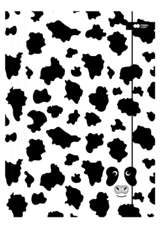 Teczka A4+ kartonowa z gumką Black&White Krowa Happy Color 10 szt.