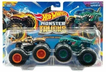 Hot Wheels Monster Trucks Pojazd 1:64 + Autko - Mattel