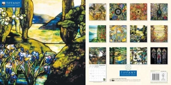 Kalendarz 2026 ścienny kwadrat Tiffany - Flame Tree