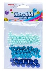 Koraliki do nawlekania 3 odcienie niebieskiego 36g - Brewis