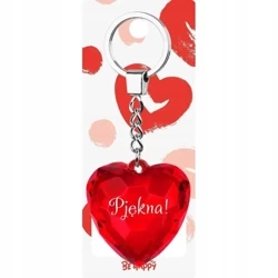 Brelok serce - Piękna! - Be-Happy Gifts