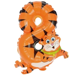 Balon foliowy cyferka 8 zwierzątko - Arpax
