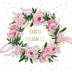 Karnet KW Wianuszek różowy Babcia - Henry