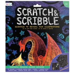Zdrapywanki Scratch & Scribble Fantastyczne smoki - Kolorowe Baloniki