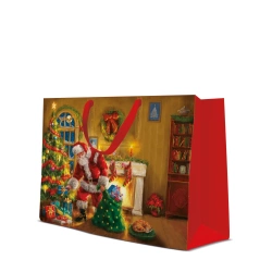 Torebka prezentowa Mikołaj tu jest, pozioma duża