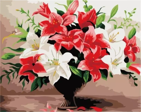 Malowanie po numerach - Liliowy bukiet 40x50cm - ArtiFly