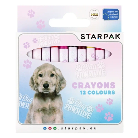Kredki woskowe 12 kolorów Doggy - STARPAK