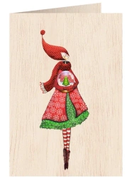 Karnet drewniany C6 + koperta Święta Kobieta - Cozywood