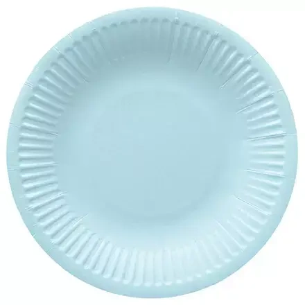 Talerzyki papierowe 18 cm, jasnoniebieski Monocolor (8 sztuk)