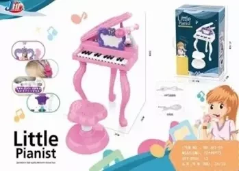 Pianino różowe z mikrofonem - Maksik