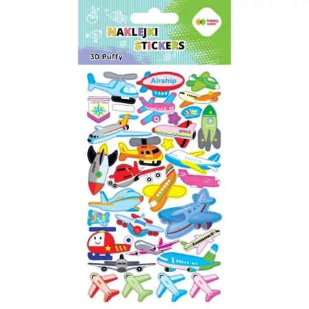 Naklejki 3D Puffy Aircraft 10x20cm HAPPY COLOR - GDD