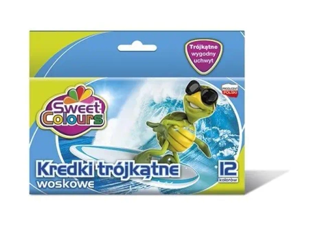 Kedki woskowe trójkątne 12 kolorów - Sweet colours