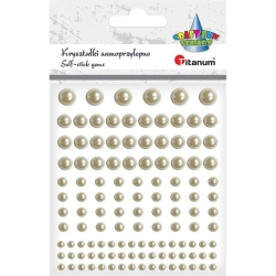 Kryształki samoprzylepne perełki mix 120szt - Titanum